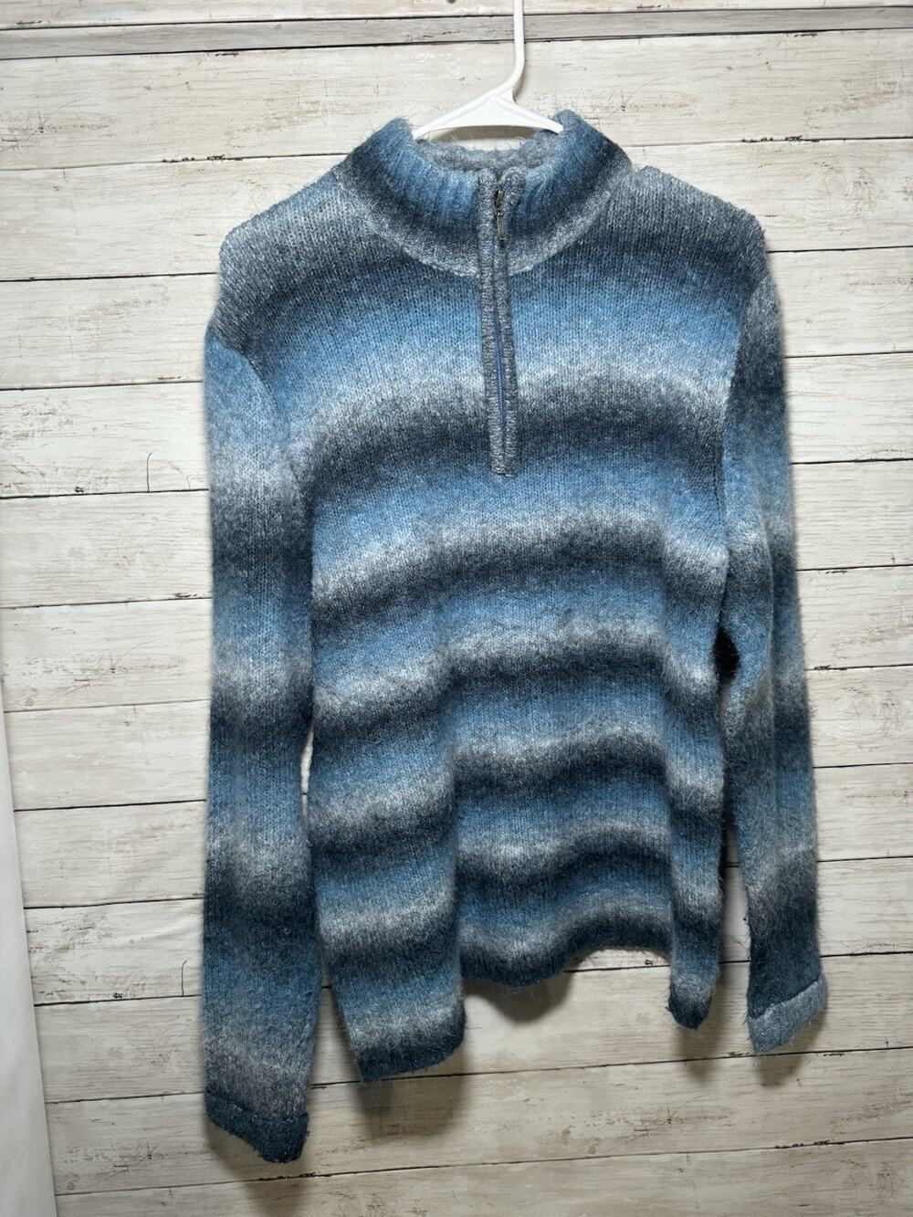 Natural Reflections Women’s Soft Quarter Zip Sweater XL Blue